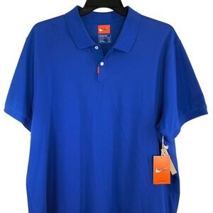 NEW Nike Dri-FIT Men's XXL Polo Golf Shirt Blue Short Sleeve Slim Fit NWT